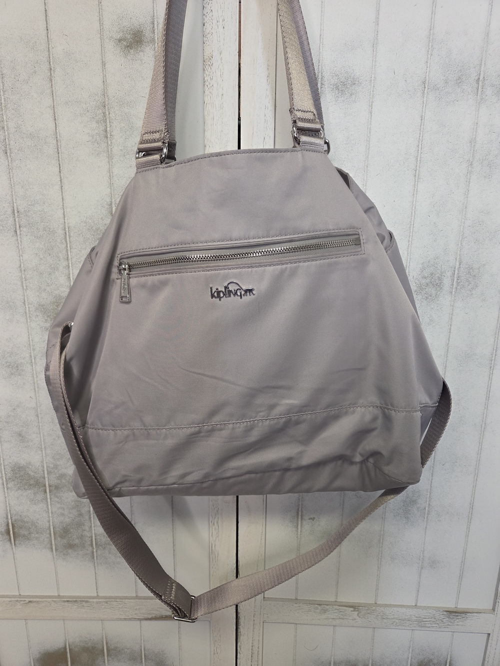 Kipling Soft Taupe Nylon Shoulder & Crossbody Travel  Bag